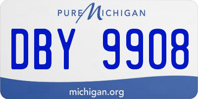 MI license plate DBY9908