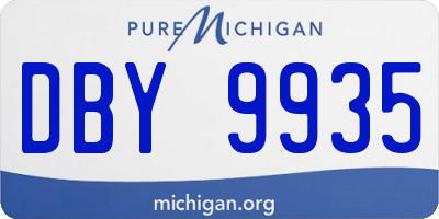 MI license plate DBY9935