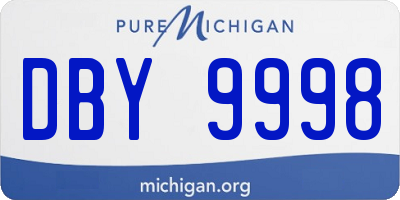 MI license plate DBY9998