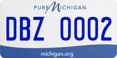 MI license plate DBZ0002