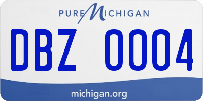 MI license plate DBZ0004