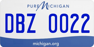 MI license plate DBZ0022