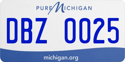 MI license plate DBZ0025