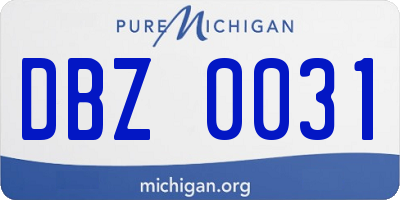 MI license plate DBZ0031