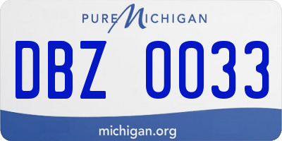 MI license plate DBZ0033