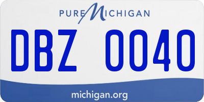 MI license plate DBZ0040