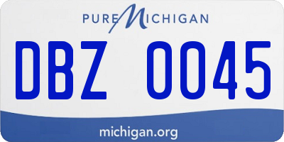 MI license plate DBZ0045