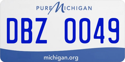 MI license plate DBZ0049