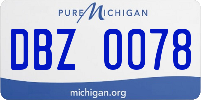 MI license plate DBZ0078