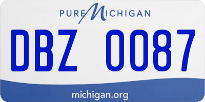 MI license plate DBZ0087