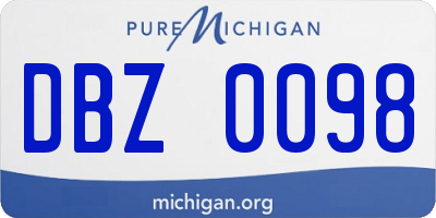 MI license plate DBZ0098