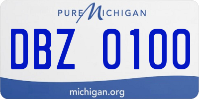 MI license plate DBZ0100