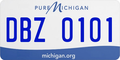 MI license plate DBZ0101
