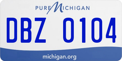 MI license plate DBZ0104