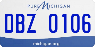 MI license plate DBZ0106