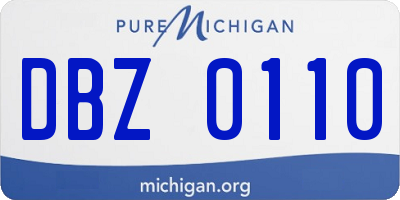 MI license plate DBZ0110