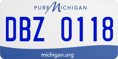 MI license plate DBZ0118