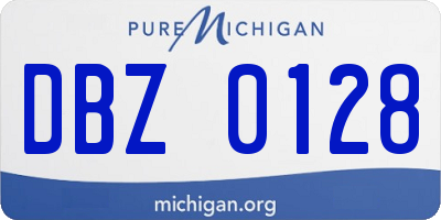 MI license plate DBZ0128
