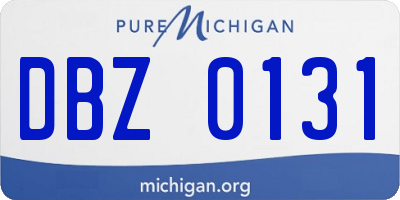 MI license plate DBZ0131