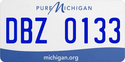 MI license plate DBZ0133