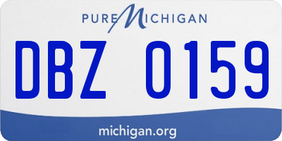 MI license plate DBZ0159