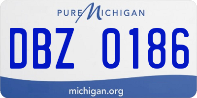 MI license plate DBZ0186