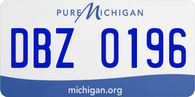 MI license plate DBZ0196
