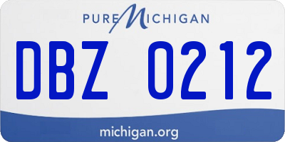 MI license plate DBZ0212