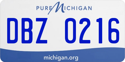MI license plate DBZ0216