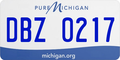 MI license plate DBZ0217