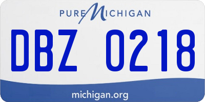 MI license plate DBZ0218