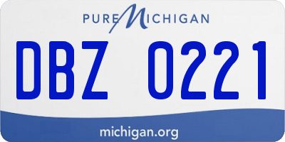 MI license plate DBZ0221