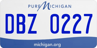 MI license plate DBZ0227