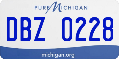 MI license plate DBZ0228