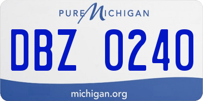 MI license plate DBZ0240