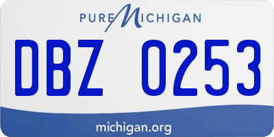 MI license plate DBZ0253