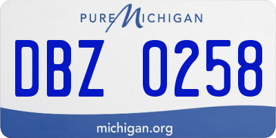 MI license plate DBZ0258