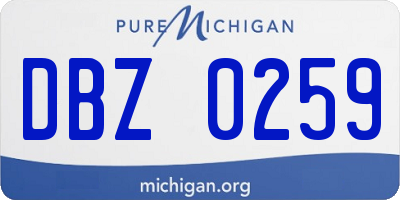 MI license plate DBZ0259