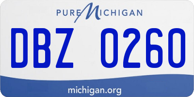 MI license plate DBZ0260