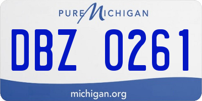 MI license plate DBZ0261