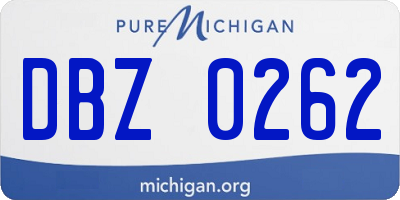 MI license plate DBZ0262
