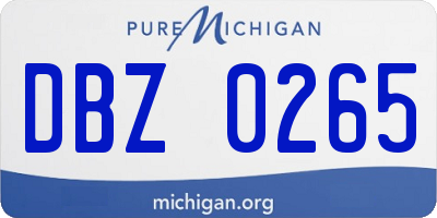 MI license plate DBZ0265