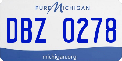 MI license plate DBZ0278