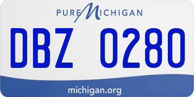 MI license plate DBZ0280