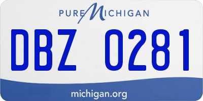 MI license plate DBZ0281