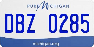 MI license plate DBZ0285