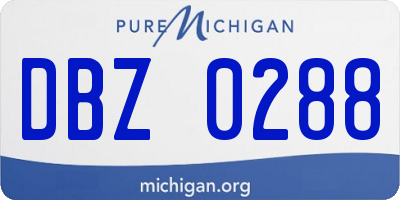 MI license plate DBZ0288