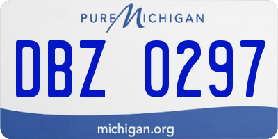 MI license plate DBZ0297