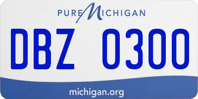 MI license plate DBZ0300