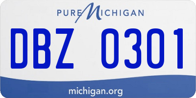 MI license plate DBZ0301